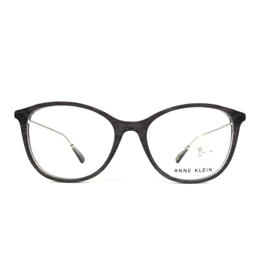 Anne Klein Eyeglasses Frames AK5072 001 SMOKE Silver Clear Full Rim 52-17-140